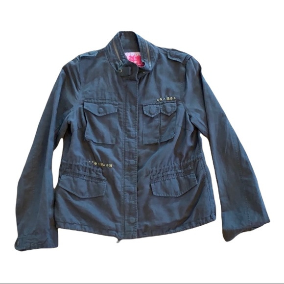 Free People Jackets & Blazers - Free people grey linen studded utility jacket